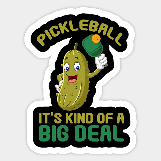 Pickleball Kid Big Deal Pickle Sport Sticker by Print-Dinner